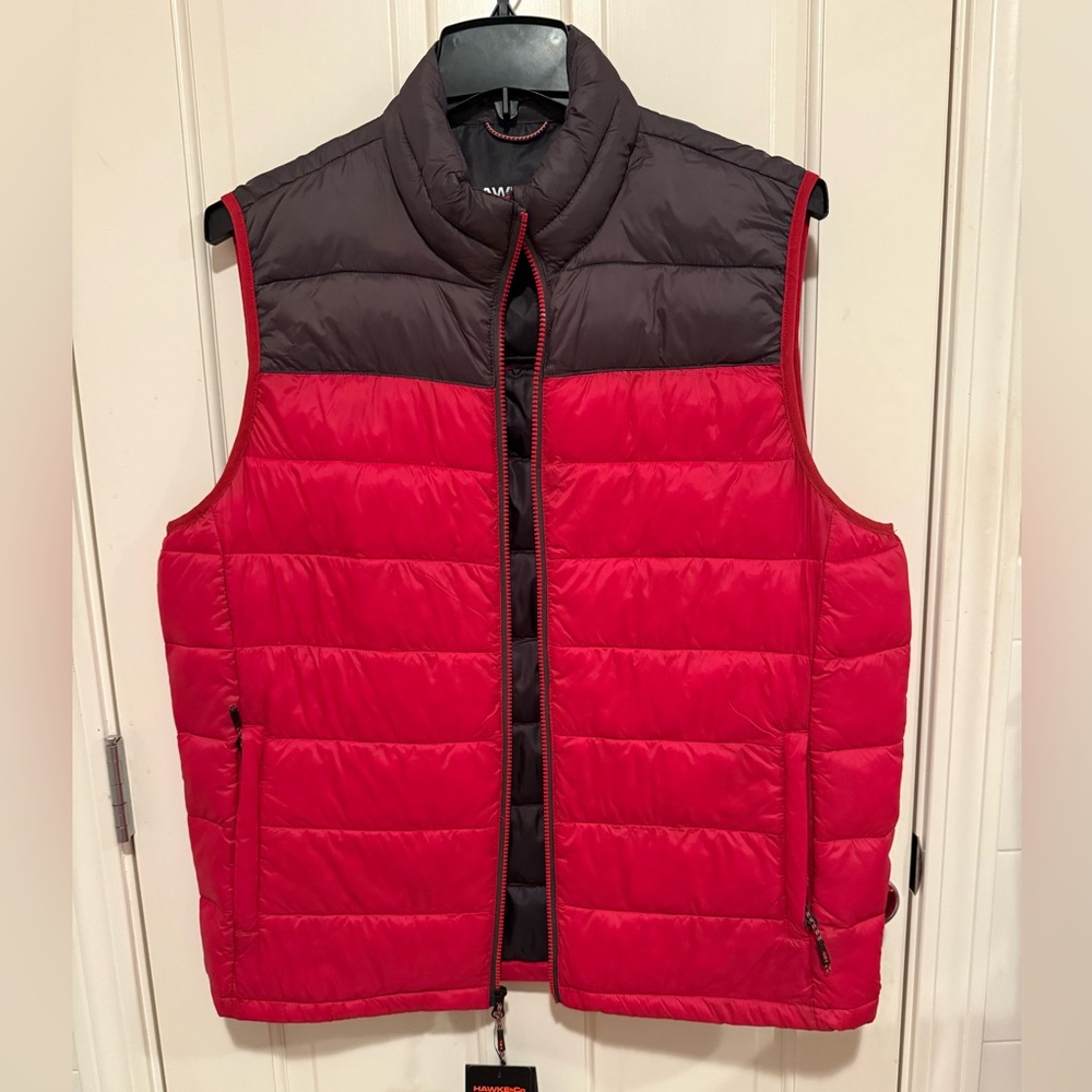 Hawke & Co Men's Red and Dark Gray Puffer Vest - Picture 5 of 11